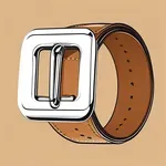 tan leather belt with large silver buckle image